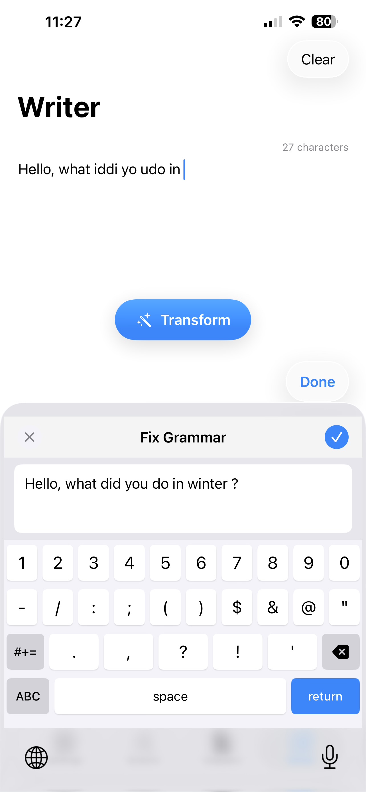 Fix Grammar Action